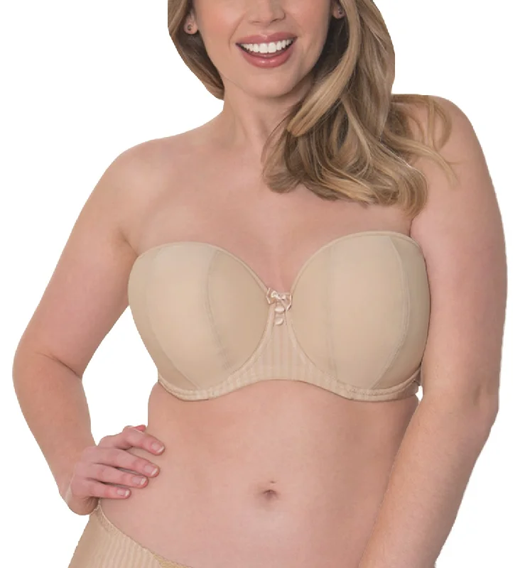 Bra with a seamless back for a smooth look under clothes Curvy Kate Luxe Multiway Strapless Underwire Bra (CK2601) - Biscotti Bra with a seamless back for a smooth look under clothes Curvy Kate Luxe Multiway Strapless Underwire Bra (CK2601) - Biscotti