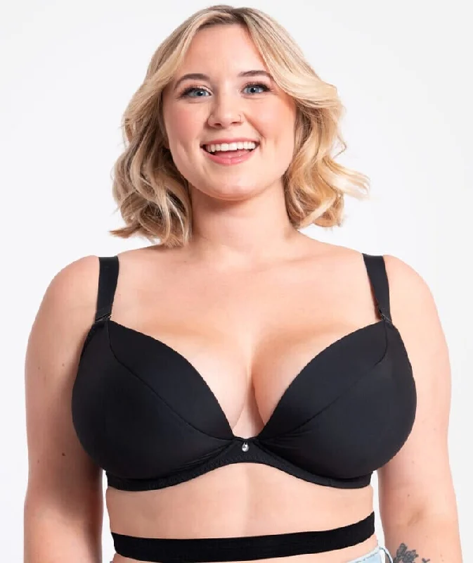 minimizer plus size bras for curvy figuresCurvy Kate SuperPlunge Multiway Plunge Bra - Black