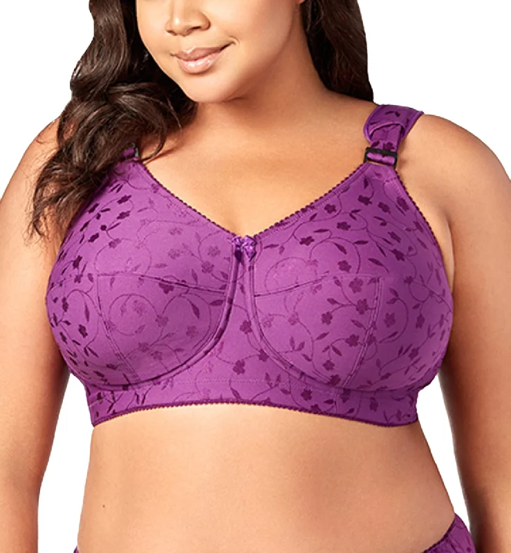 Full - cup bras providing maximum coverage and support​ Elila Sidney Jacquard Full Support Softcup Bra (1305) - Aubergine