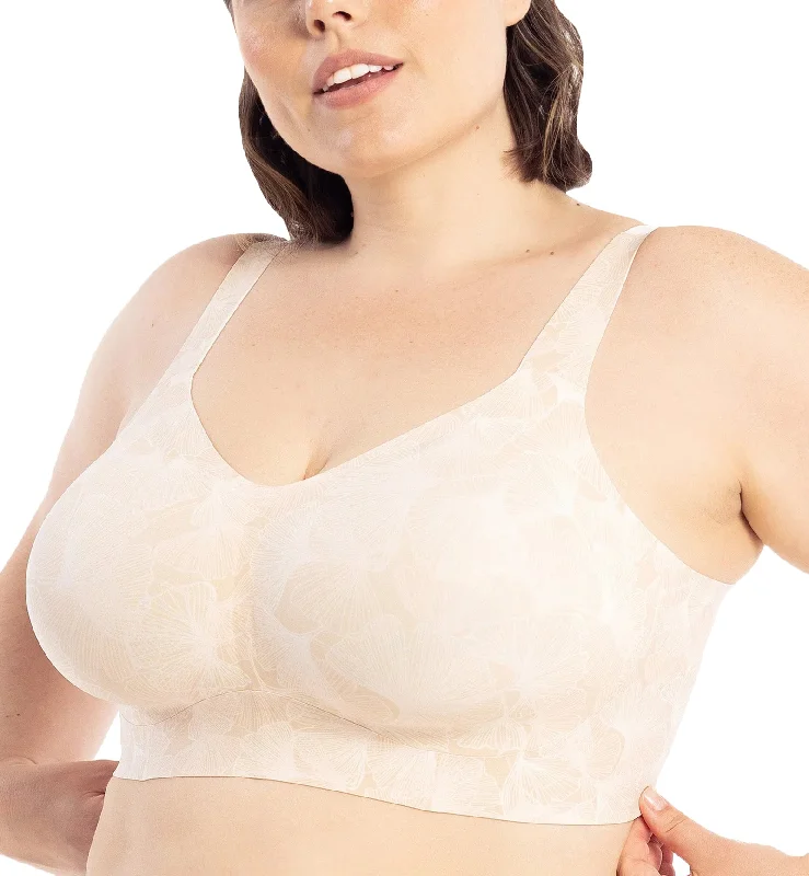 Bra with a push - up memory foam cup for enhanced cleavage Evelyn & Bobbie BEYOND Adjustable Bra (1732) - Champagne Ginkgo Bra with a push - up memory foam cup for enhanced cleavage Evelyn & Bobbie BEYOND Adjustable Bra (1732) - Champagne Ginkgo