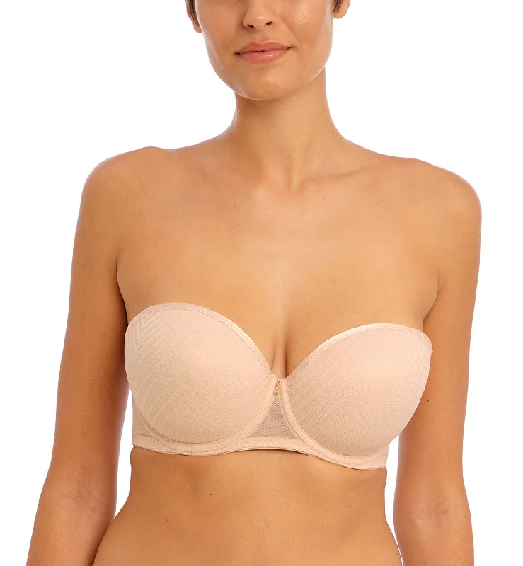 Bra with a plus - size padded strap for reduced shoulder strain Freya Tailored Strapless Molded Underwire Bra (401109) - Natural Beige Bra with a plus - size padded strap for reduced shoulder strain Freya Tailored Strapless Molded Underwire Bra (401109) - Natural Beige