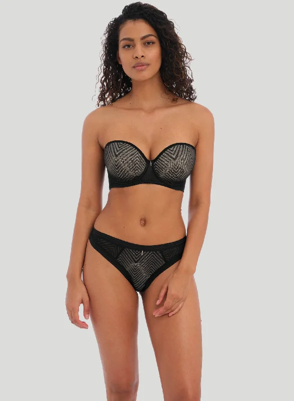 Freya: Tailored Underwired Strapless Moulded Bra Black