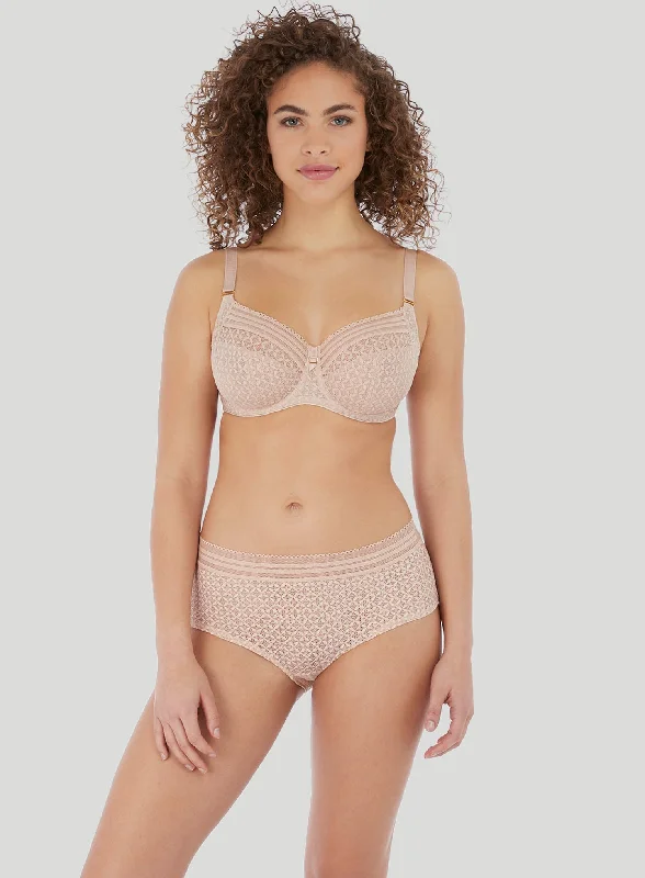 Freya: Viva Lace Underwired Side Support Bra Natural Beige