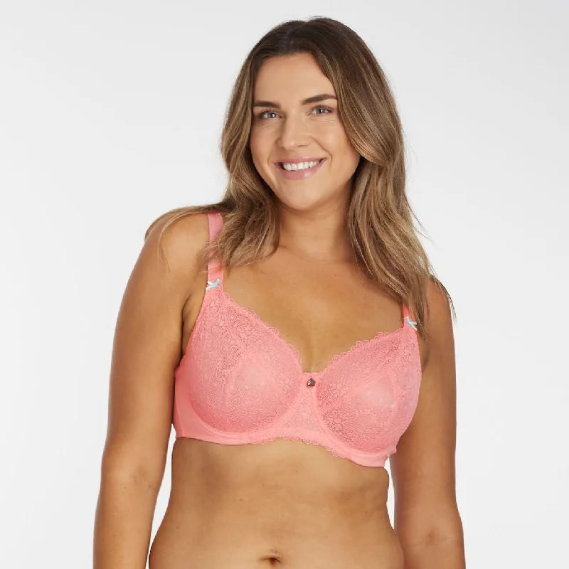 Nylon bras offering durability and stretch​ Geo Lace Full Cup Bra - Sorbet