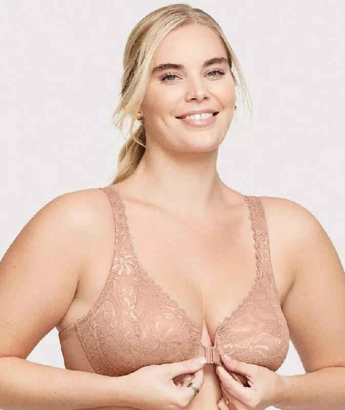 seamless bras for invisible under clothesGlamorise WonderWire Front-Closure Stretch Lace Bra - Cappuccino seamless bras for invisible under clothesGlamorise WonderWire Front-Closure Stretch Lace Bra - Cappuccino
