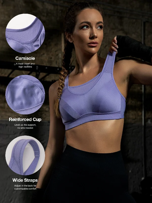 Bra with a plus - size underwire for enhanced support High Impact Large Bust Full Coverage Workout Bras Purple Bra with a plus - size underwire for enhanced support High Impact Large Bust Full Coverage Workout Bras Purple