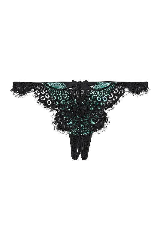 Demi - cup bras for a sexy and revealing look Jaquelina Mint Contrast Crotchless Thong Demi - cup bras for a sexy and revealing look Jaquelina Mint Contrast Crotchless Thong