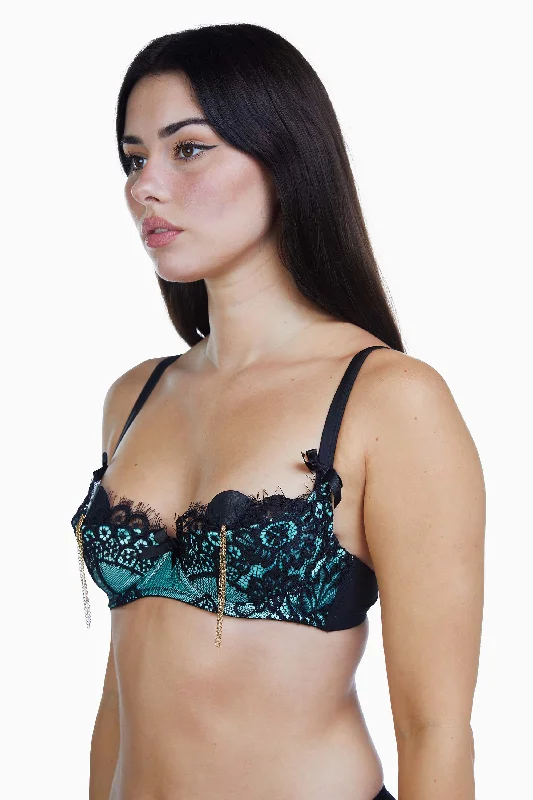 Underwire bras for enhanced support and shaping Jaquelina Mint Contrast Quarter Cup Bra Underwire bras for enhanced support and shaping Jaquelina Mint Contrast Quarter Cup Bra