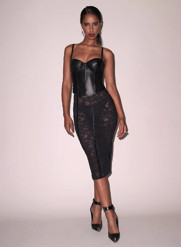 Lace bras for a feminine and elegant touch​ Le Stretch Lace Pencil Skirt