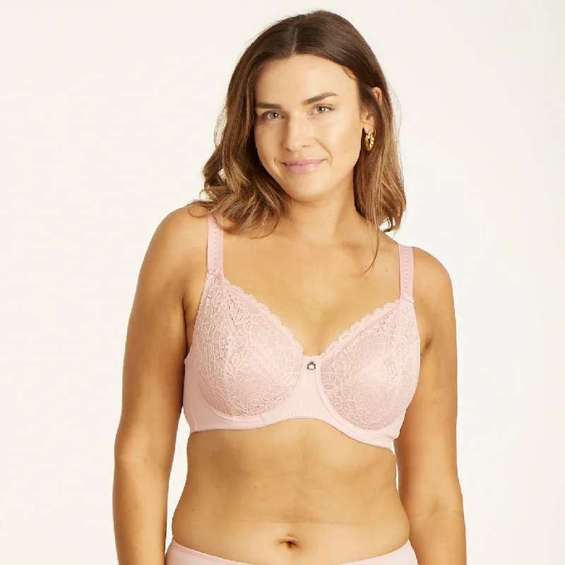 Bra with a plus - size cup for fuller figures​ Lily Lace Full Cup Bra - Blush Pink