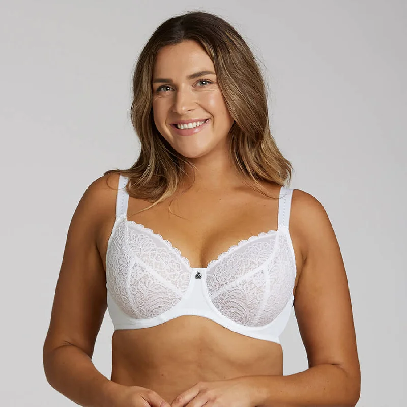 Bra with a quick - drying lining for convenience​ Lily Lace Full Cup Bra - White