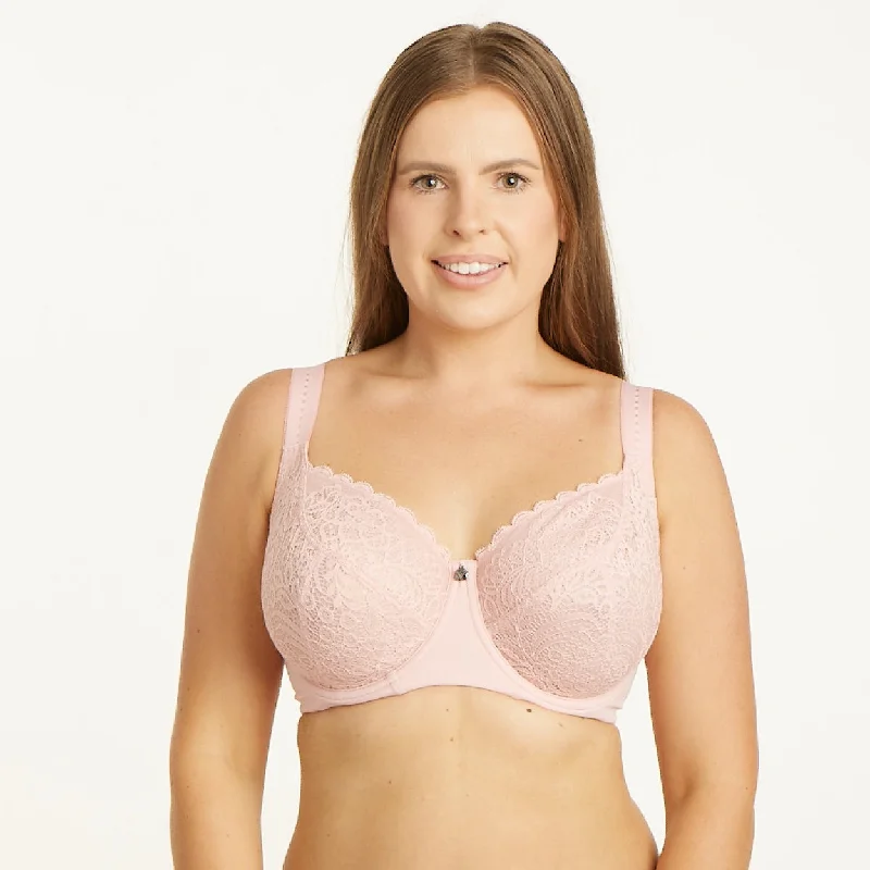 Bra with a satin - lined cup for a smooth and comfortable fit Lily Lace Premium Support Bra - Blush Pink Bra with a satin - lined cup for a smooth and comfortable fit Lily Lace Premium Support Bra - Blush Pink