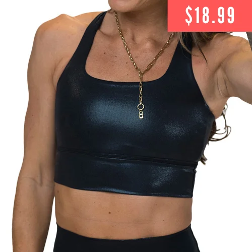 Longline Bra | Faux Leather