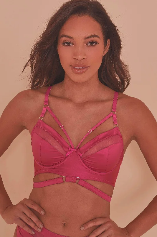 Bra with wide straps for added comfort and weight distribution Madeleine Bondage Hot Pink Bra Bra with wide straps for added comfort and weight distribution Madeleine Bondage Hot Pink Bra