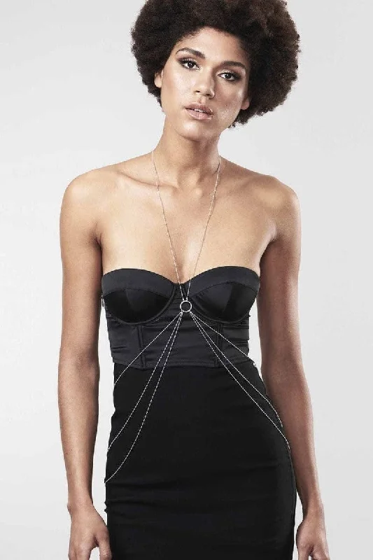 Bra with a plus - size padded strap for reduced shoulder strain Magnifique Body Chain Bra with a plus - size padded strap for reduced shoulder strain Magnifique Body Chain