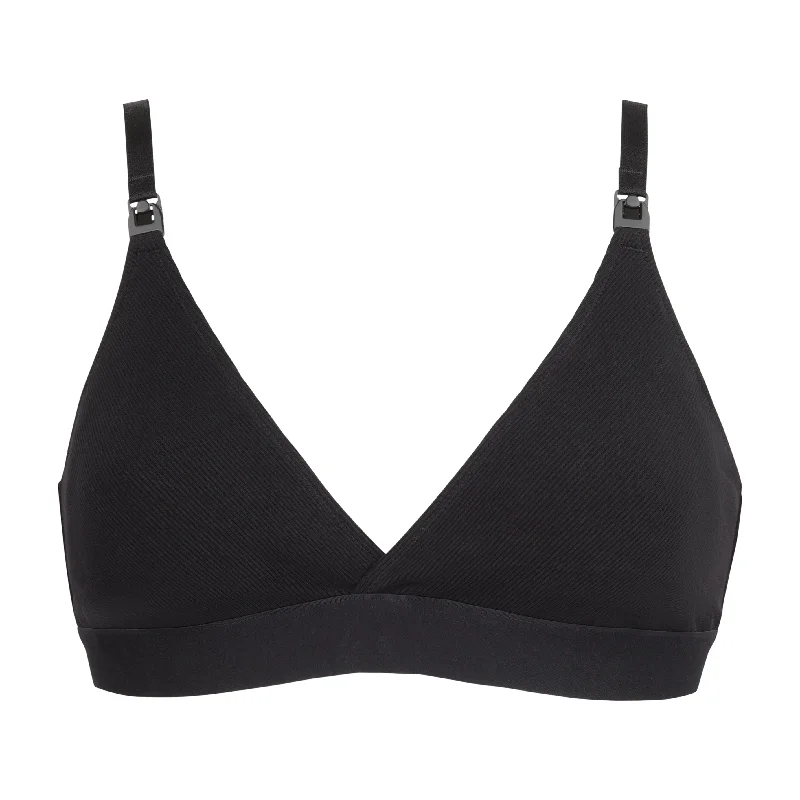 padded wireless bras for light supportMaya Black Nursing Bra