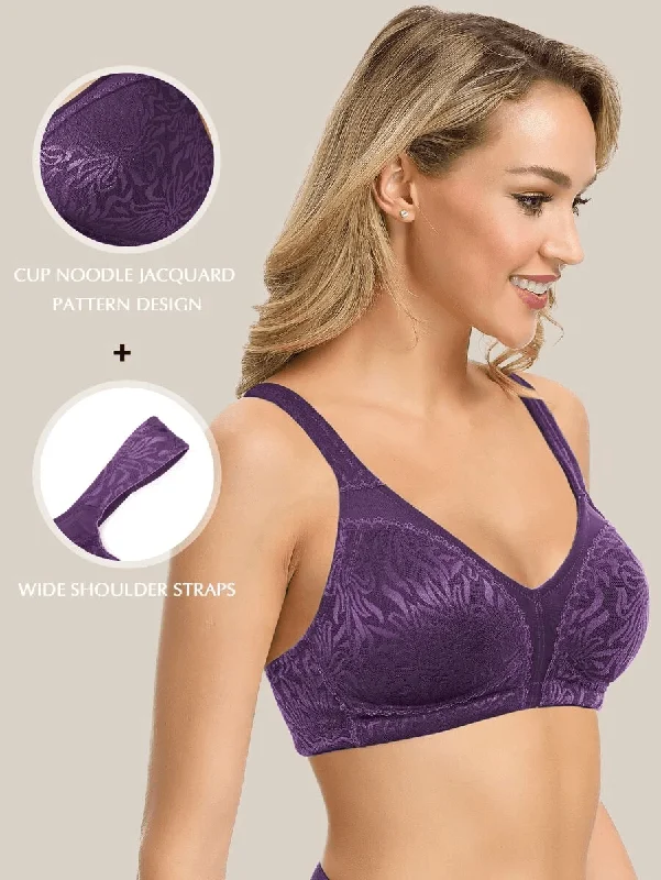 Bra with a wireless memory foam cup for ultimate comfort Minimizer Full Coverage Bra Non Padded- Wire-free Purple Bra with a wireless memory foam cup for ultimate comfort Minimizer Full Coverage Bra Non Padded- Wire-free Purple