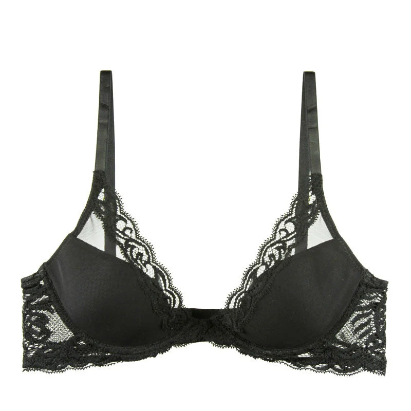 Bra with side - support panels to prevent spillage Natori Feathers Contour Plunge Bra Bra with side - support panels to prevent spillage Natori Feathers Contour Plunge Bra