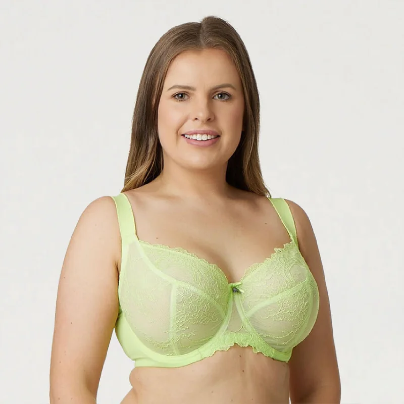Bra with a breathable lining for a cool feel Nightingale Lace Premium Support Bra - Lime Splash Green Bra with a breathable lining for a cool feel Nightingale Lace Premium Support Bra - Lime Splash Green