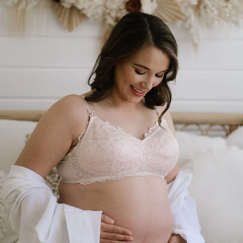 Bra with underbust support for better breast lift​ Maternity Bra - Almond Rose