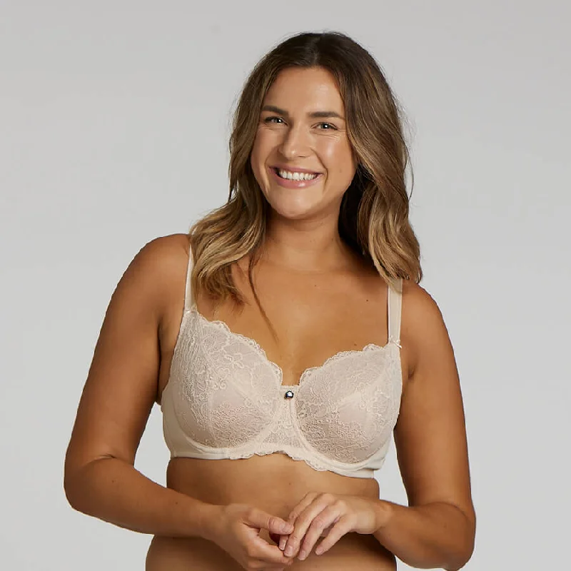 Bra with a reversible design for double the style options Baroque Lace Full Cup Bra - Café Latte Bra with a reversible design for double the style options Baroque Lace Full Cup Bra - Café Latte