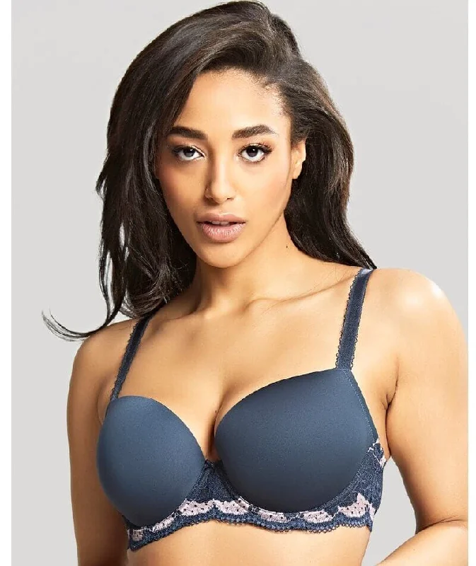 Panache Clara Moulded Sweetheart Underwire Bra - Navy Pearl