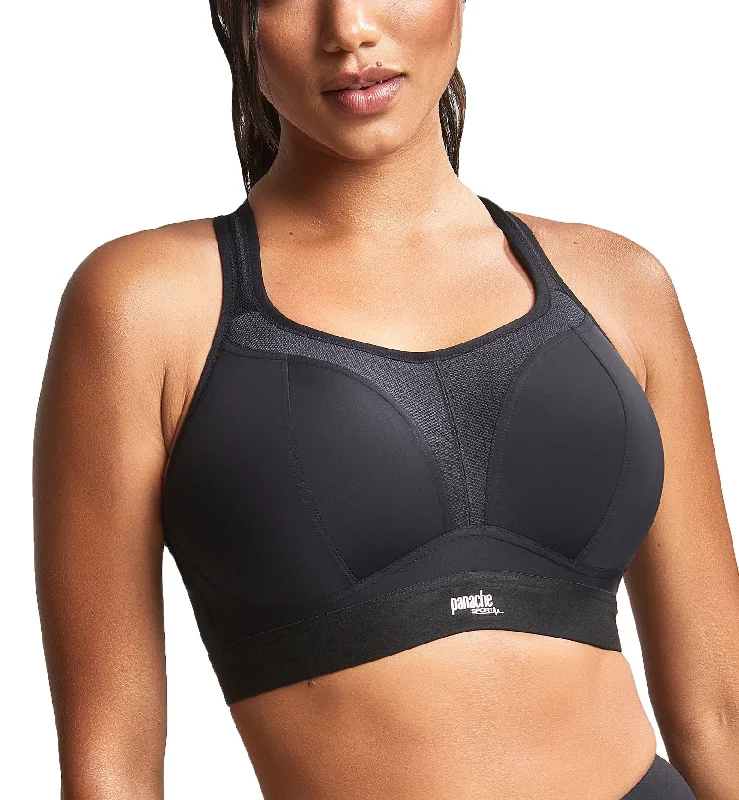 Bra with a quarter - cup design for a very revealing style Panache Boundless Racerback Non-Wire Sports Bra (7341B) - Black Bra with a quarter - cup design for a very revealing style Panache Boundless Racerback Non-Wire Sports Bra (7341B) - Black