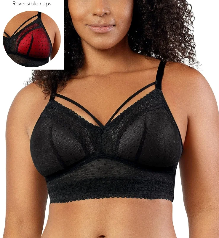 Bra with a padded cup for added comfort and shape Parfait Mia Dot Wire-Free Padded Mesh Bralette (P6011) - Black Bra with a padded cup for added comfort and shape Parfait Mia Dot Wire-Free Padded Mesh Bralette (P6011) - Black