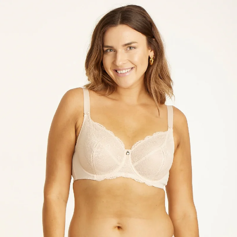 Bra with a floral - print for a feminine and stylish look Peony Lace Full Cup Bra - Cafe Latte Bra with a floral - print for a feminine and stylish look Peony Lace Full Cup Bra - Cafe Latte
