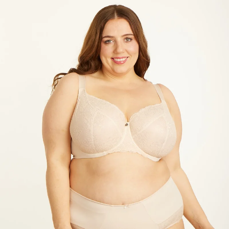 Bra with a removable padding for customizable support Peony Lace Premium Support Bra - Cafe Latte Bra with a removable padding for customizable support Peony Lace Premium Support Bra - Cafe Latte