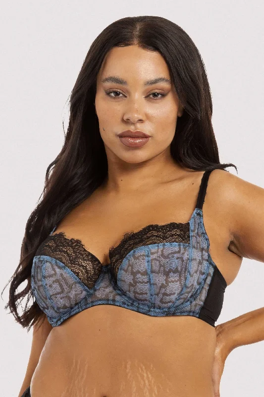 Rosalyn Lilac Snake Lace Balcony Bra