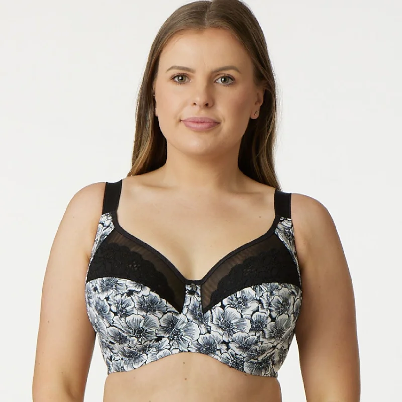 Minimizer bras to reduce the appearance of breast size Print Premium Support Bra - Graphic Floral Minimizer bras to reduce the appearance of breast size Print Premium Support Bra - Graphic Floral