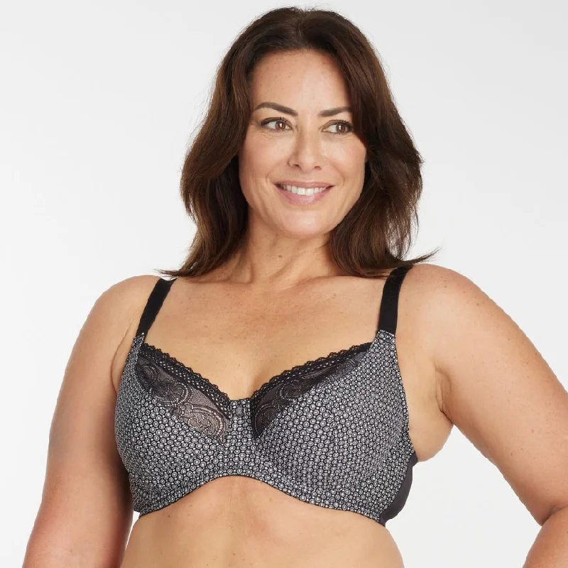 Underwire bras for enhanced support and shaping​ Print Full Cup Bra - Black Pebble