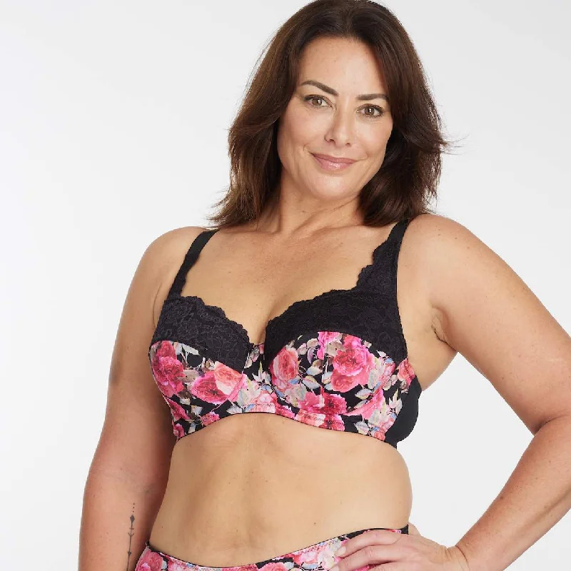 Unpadded bras for a natural and lightweight feel Print Padded Full Cup Bra - Cottage Garden Unpadded bras for a natural and lightweight feel Print Padded Full Cup Bra - Cottage Garden