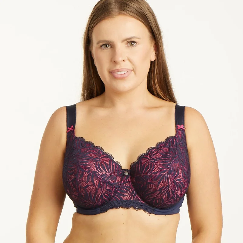 Underwire bras for enhanced support and shaping Radiate Lace Premium Support Bra - Navy Berry Underwire bras for enhanced support and shaping Radiate Lace Premium Support Bra - Navy Berry