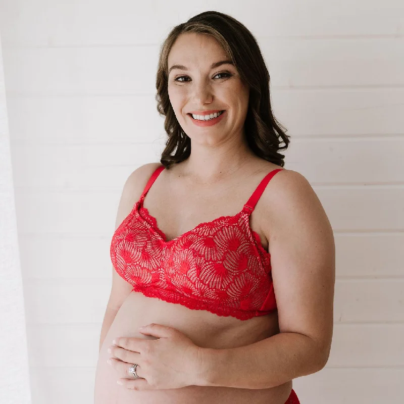 Bra with a gel - filled cup for extra comfort and support Maternity Bra (Leakproof) - Festival Red Bra with a gel - filled cup for extra comfort and support Maternity Bra (Leakproof) - Festival Red
