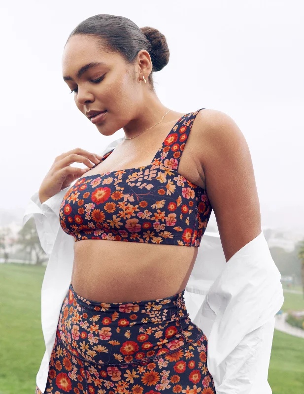full cup nursing bras for better milk flowRetro Press Floral SoftMark Squared Bra