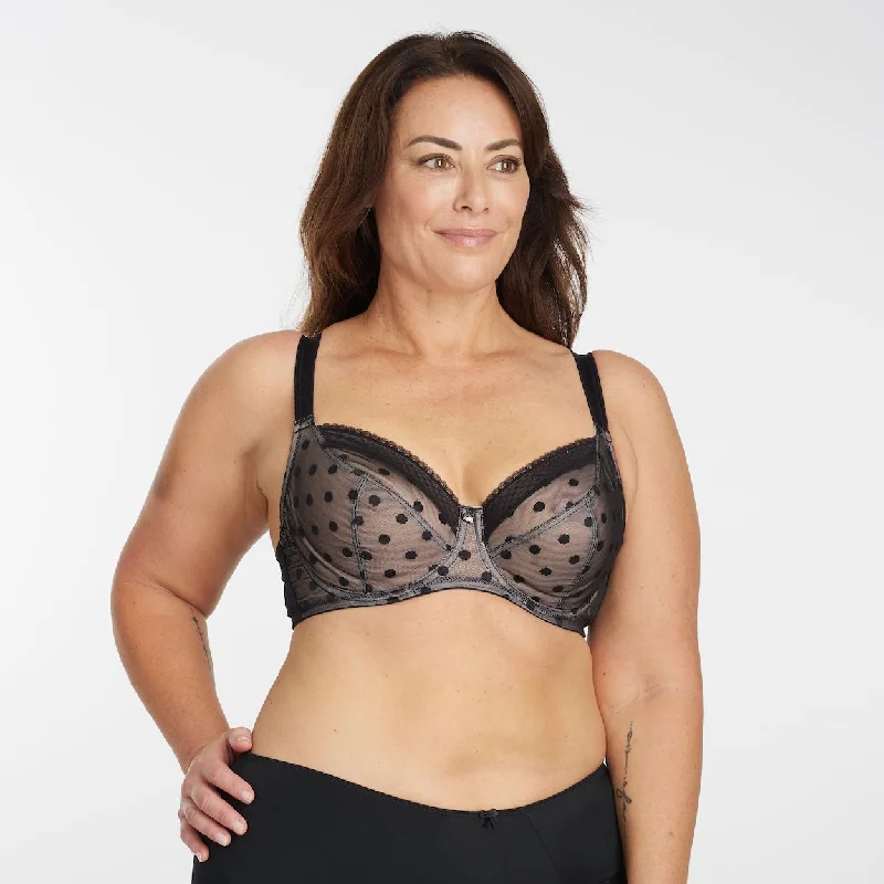 Bra with a balconette style for a flirty neckline​ Shadow Spot Full Cup Bra - Black