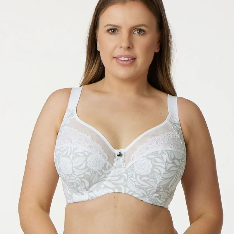 Bra with a mesh panel for added breathability​ Signature Print Premium Support Bra