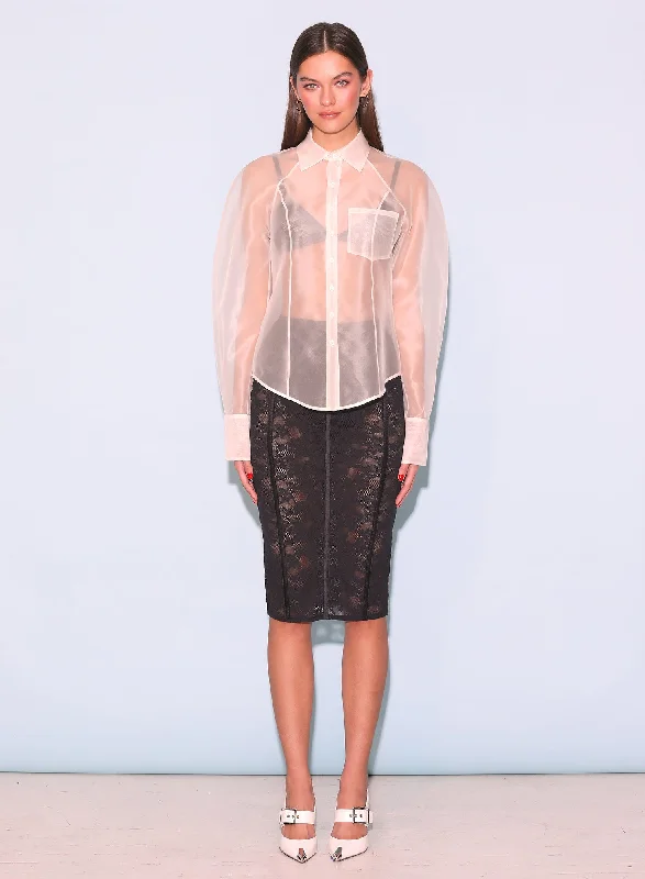Bra with a matte finish for a more subdued appearance​ Silk Organza Button Down