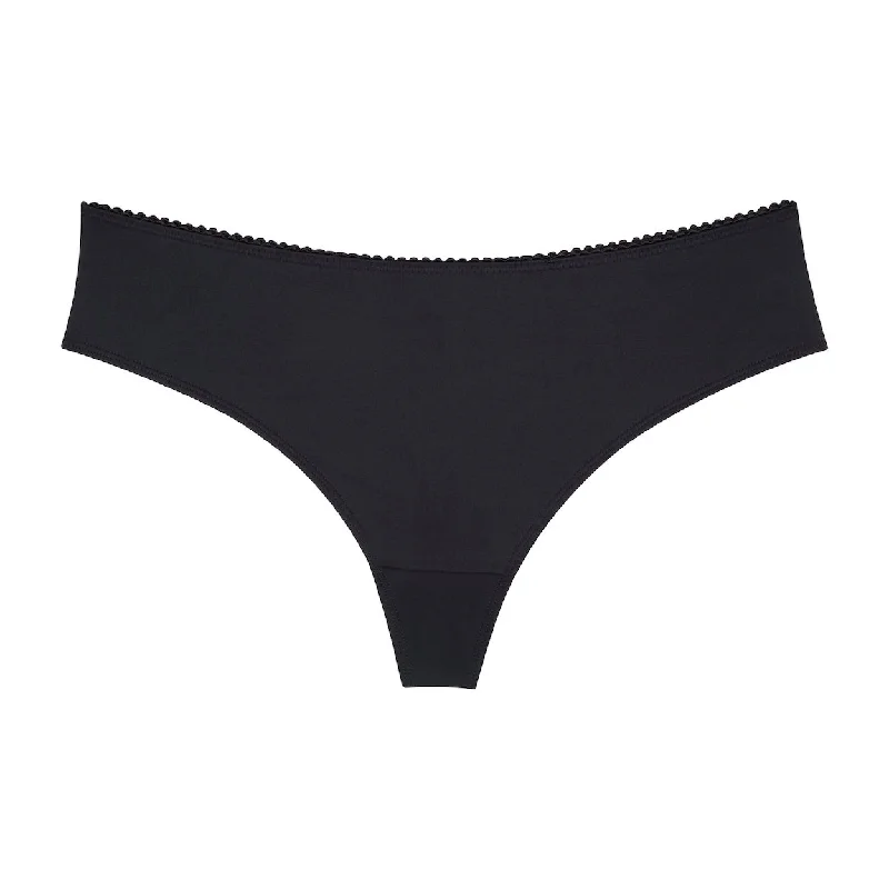 Polyester bras with moisture - wicking properties​ Thong - Black