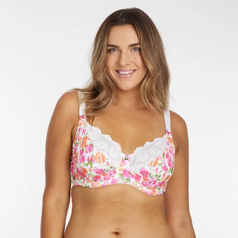 Bra with a lace - trim for an elegant and delicate touch Print Full Cup Bra - Blooming Roses Bra with a lace - trim for an elegant and delicate touch Print Full Cup Bra - Blooming Roses
