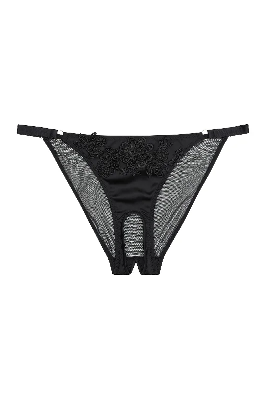 Bra with a racerback design for better mobility Virginia Guipure Crotchless Tanga Brief Bra with a racerback design for better mobility Virginia Guipure Crotchless Tanga Brief