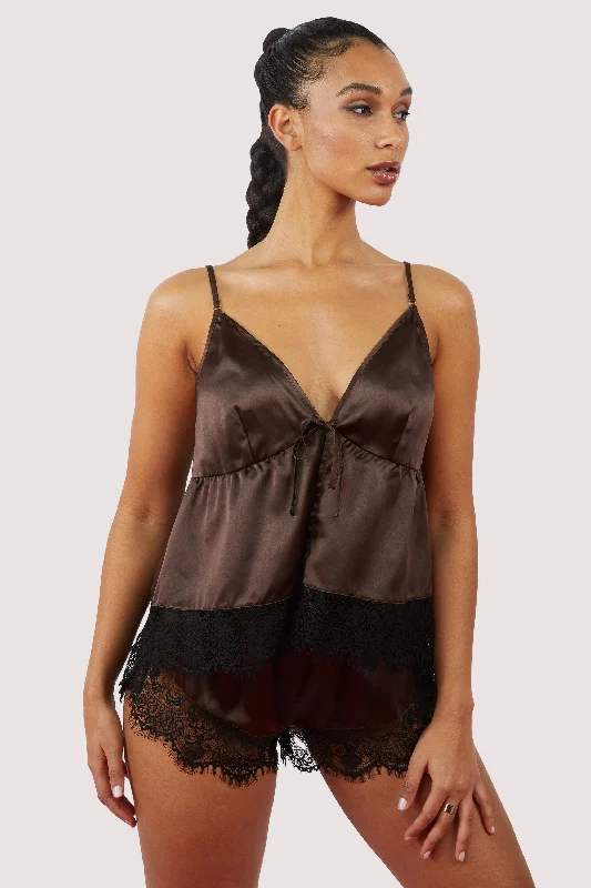 strapless lace bras for formal eventsAlaia Chocolate Brown Caged Cami Pyjama Top & Shorts strapless lace bras for formal eventsAlaia Chocolate Brown Caged Cami Pyjama Top & Shorts