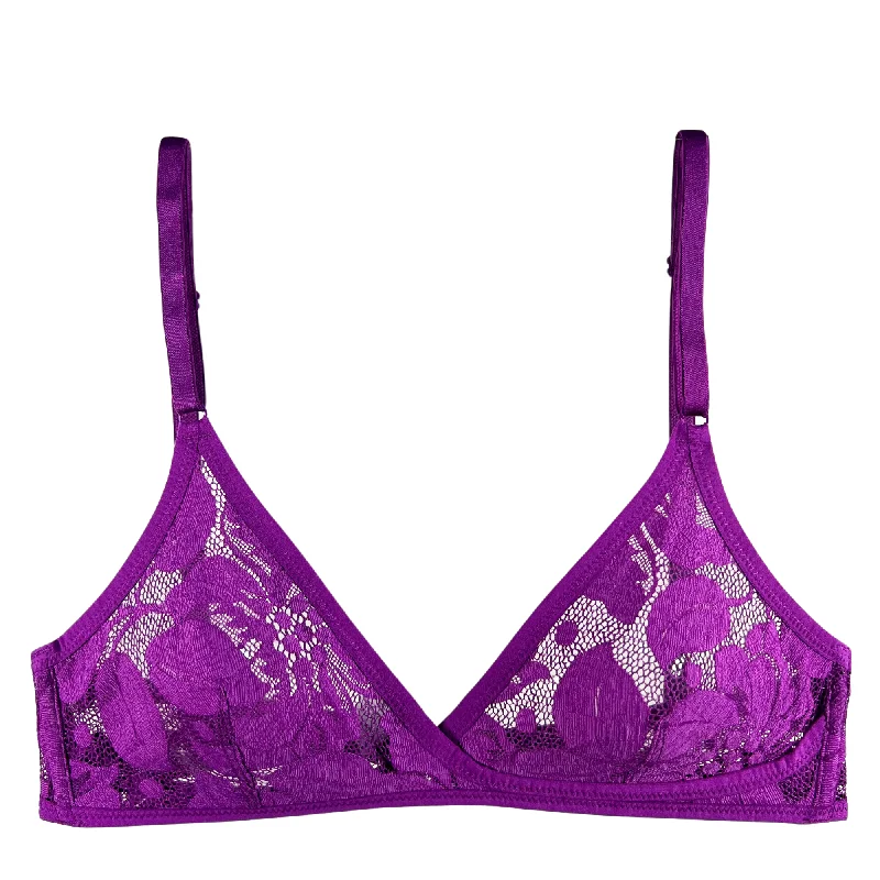 Bra with a foam - lined cup for a more structured shape​ Yasmine Eslami Zoe Soft Bra - Deep Purple