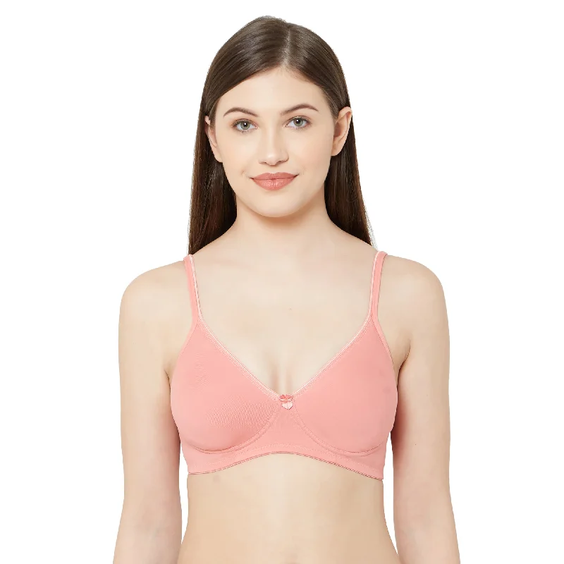 1025 - Plain Mold T-Shirt Bra Peach