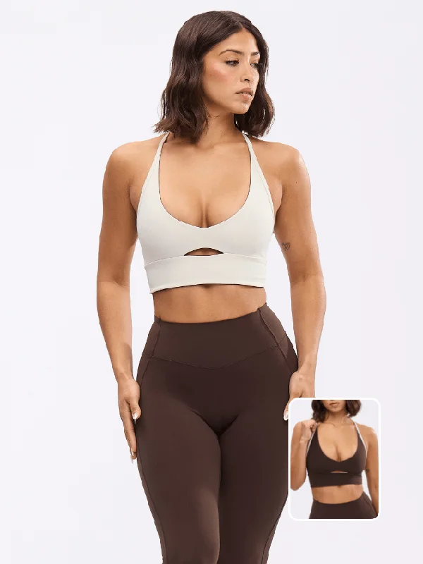 anti - chafing women sport bra for comfort during exerciseReversible Nubre Crop - Bone and Cold Brew anti - chafing women sport bra for comfort during exerciseReversible Nubre Crop - Bone and Cold Brew