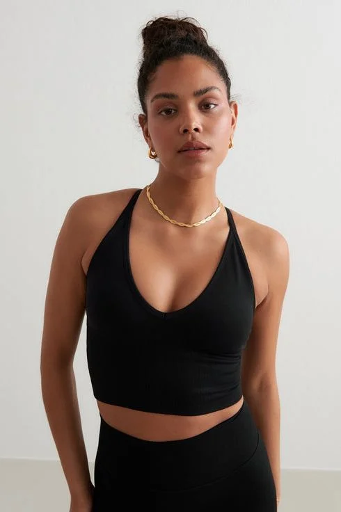 Shape Seamless Cross Back Bralette | Black