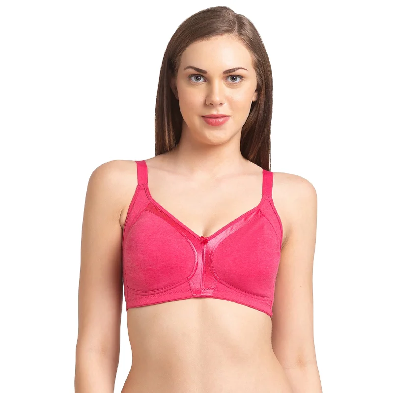 Shrishti-Plain Non Padded Full Cup Bra  Melange Pink