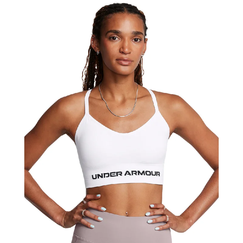 padded women sport bra for nipple coverageWomen's Under Armour Vanish Seamless Low Long Bra